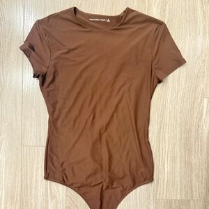 Abercrombie Brown Short Sleeve Bodysuit